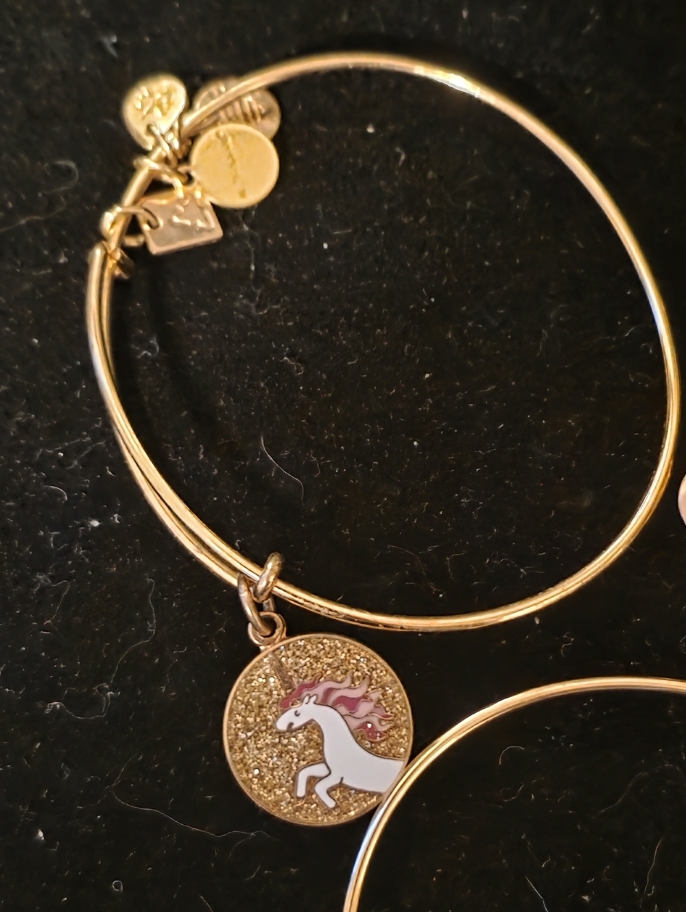 Alex And Ani Toast champagne glasses, Unircorn & You Are Enough Bracelet Set - Picture 5 of 6